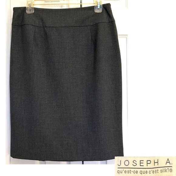 Joseph A. Pencil Skirt with Back Vents Med Grey Size 8 - Picture 1 of 13